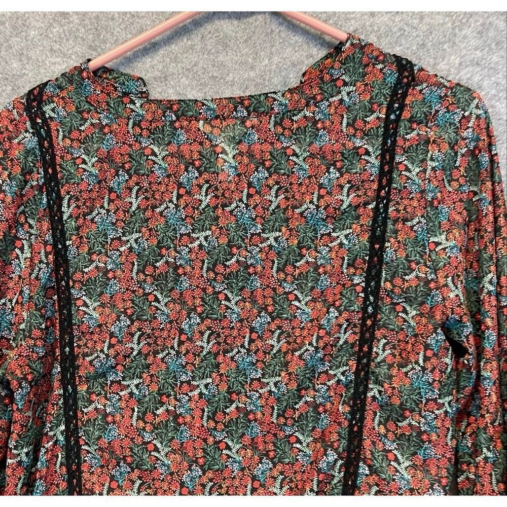 MATILDA JANE Blouse Top Small Floral Long Sleeve Boho Peplum Lace Cottagecore - Picture 8 of 8